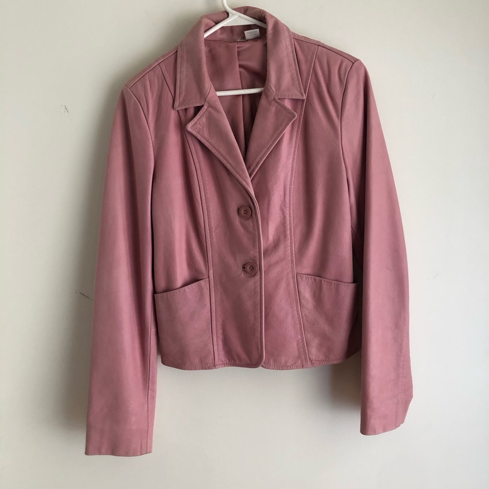 Women’s Pink Leather Jacket Size XL